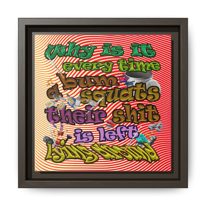 the bum's shit - framed canvas art (yellow-orange wave)