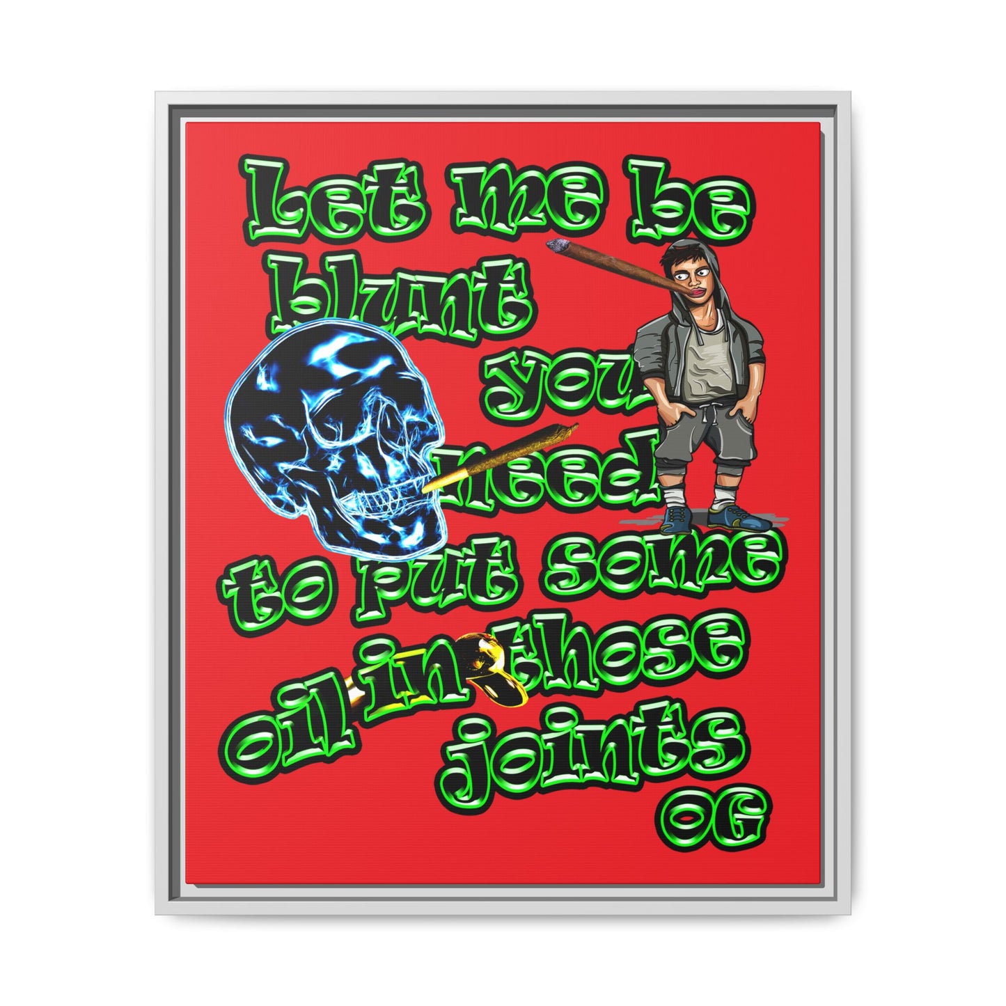 og - framed canvas art (red)