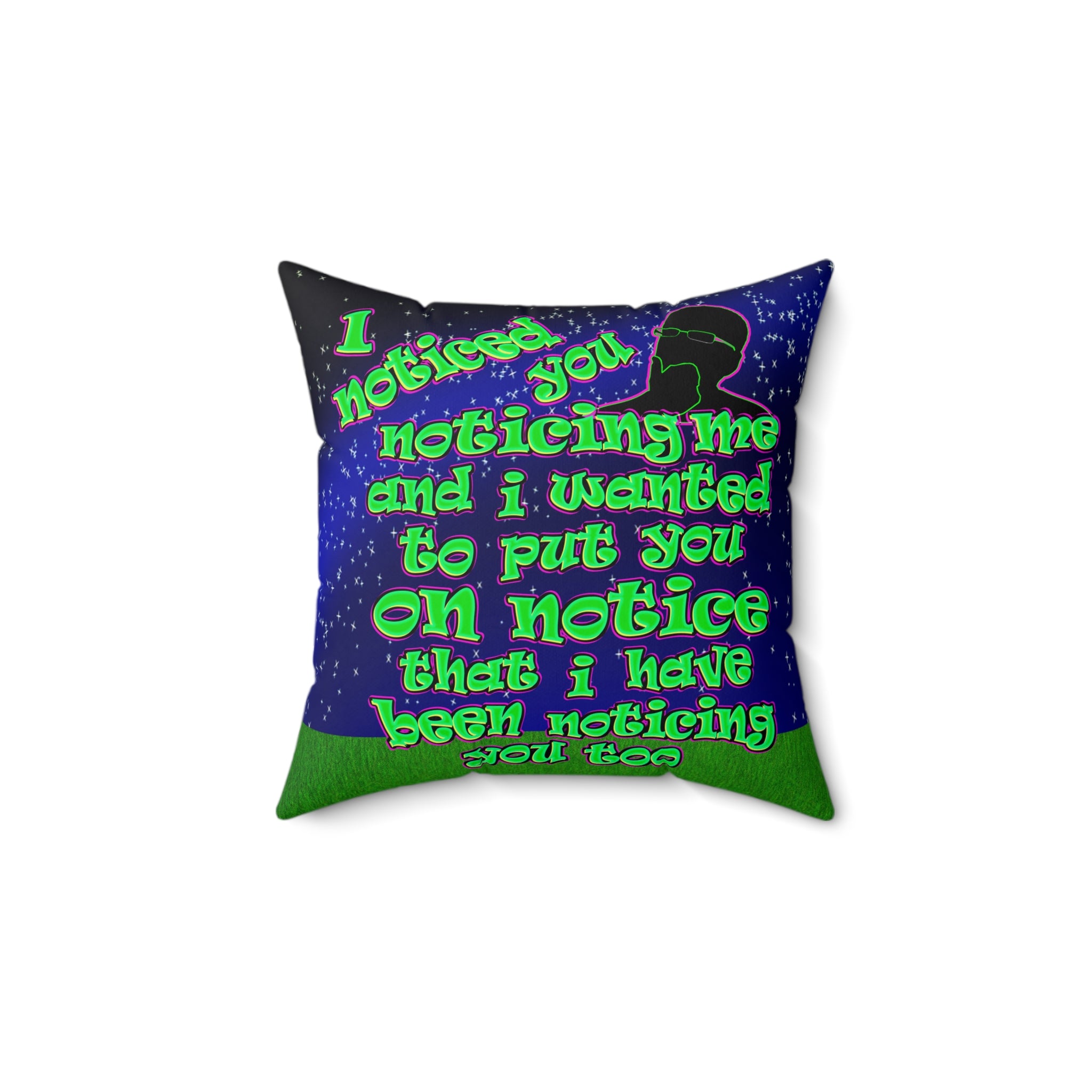 noticed you noticing - Spun Polyester Square Pillow - ('snoops' background)
