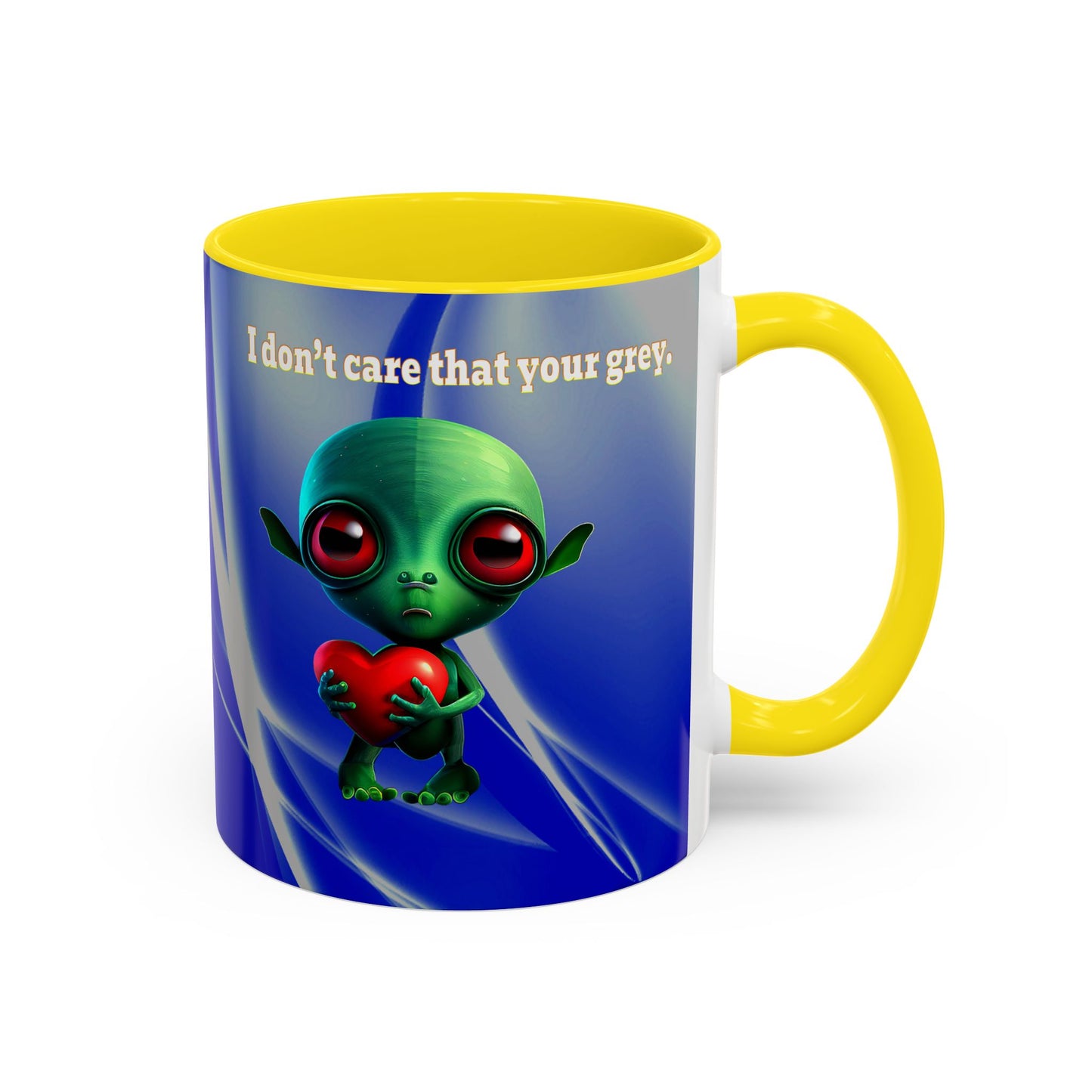 I don't care that your grey - Accent Mug (blue-white wave)