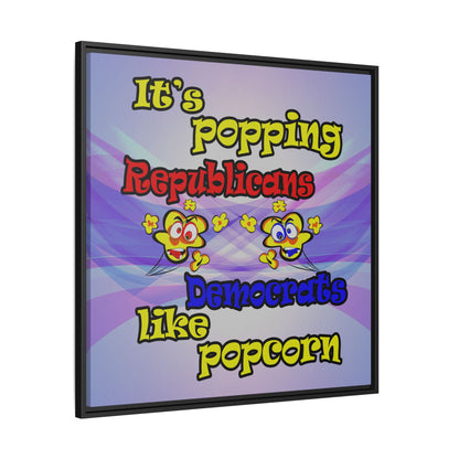 popping like popcorn - framed canvas art (light blue-pink wave)