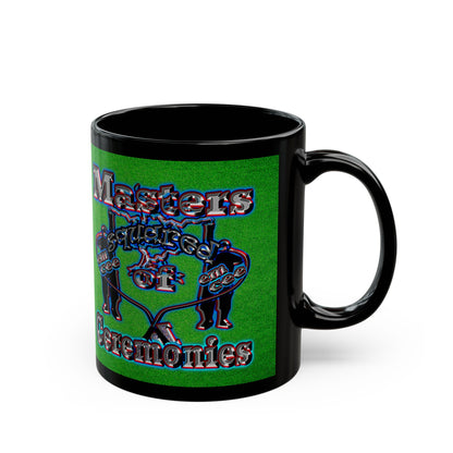 em cee squared - Black Mug (green turf)