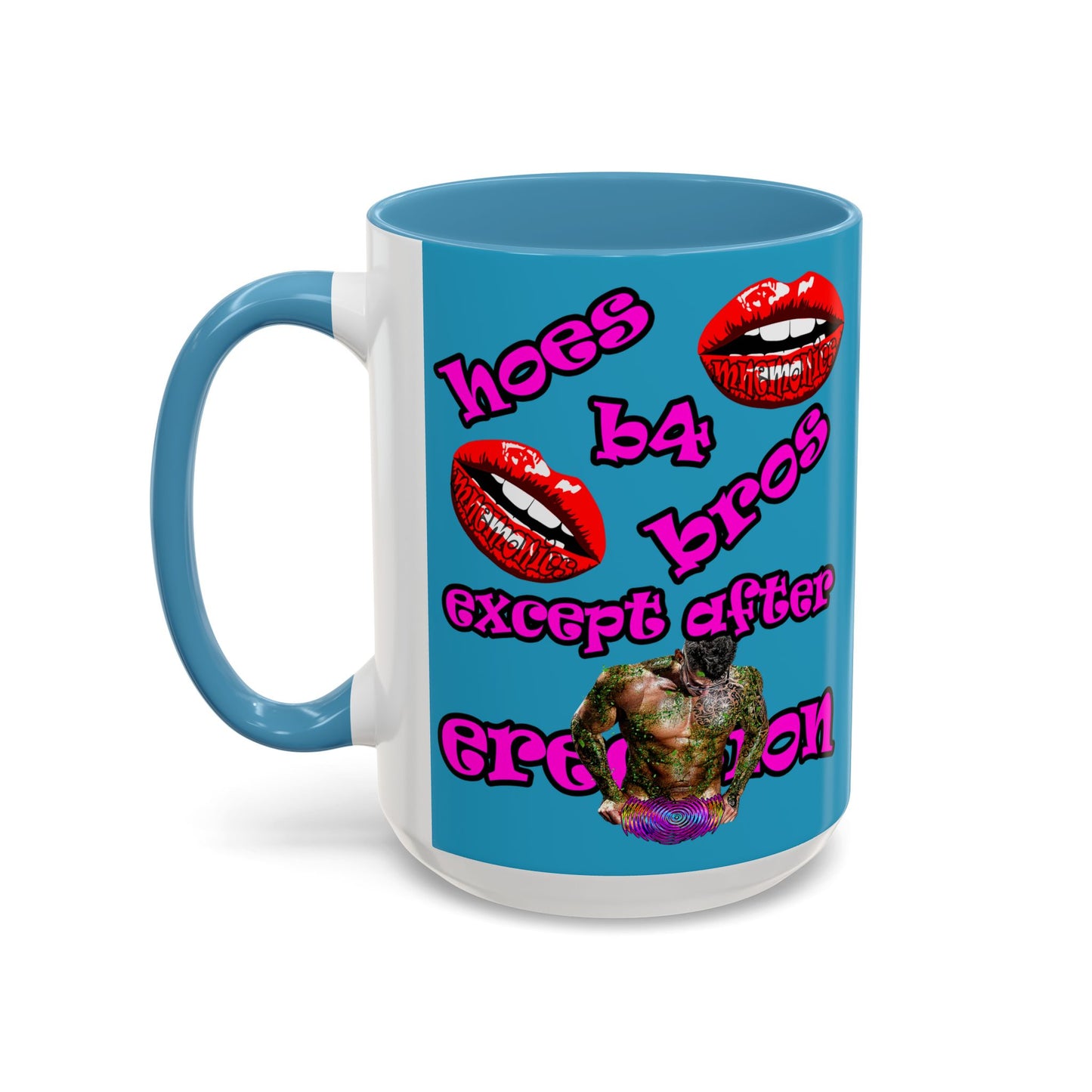 hoes b4 bros - Accent Mug (turquoise)