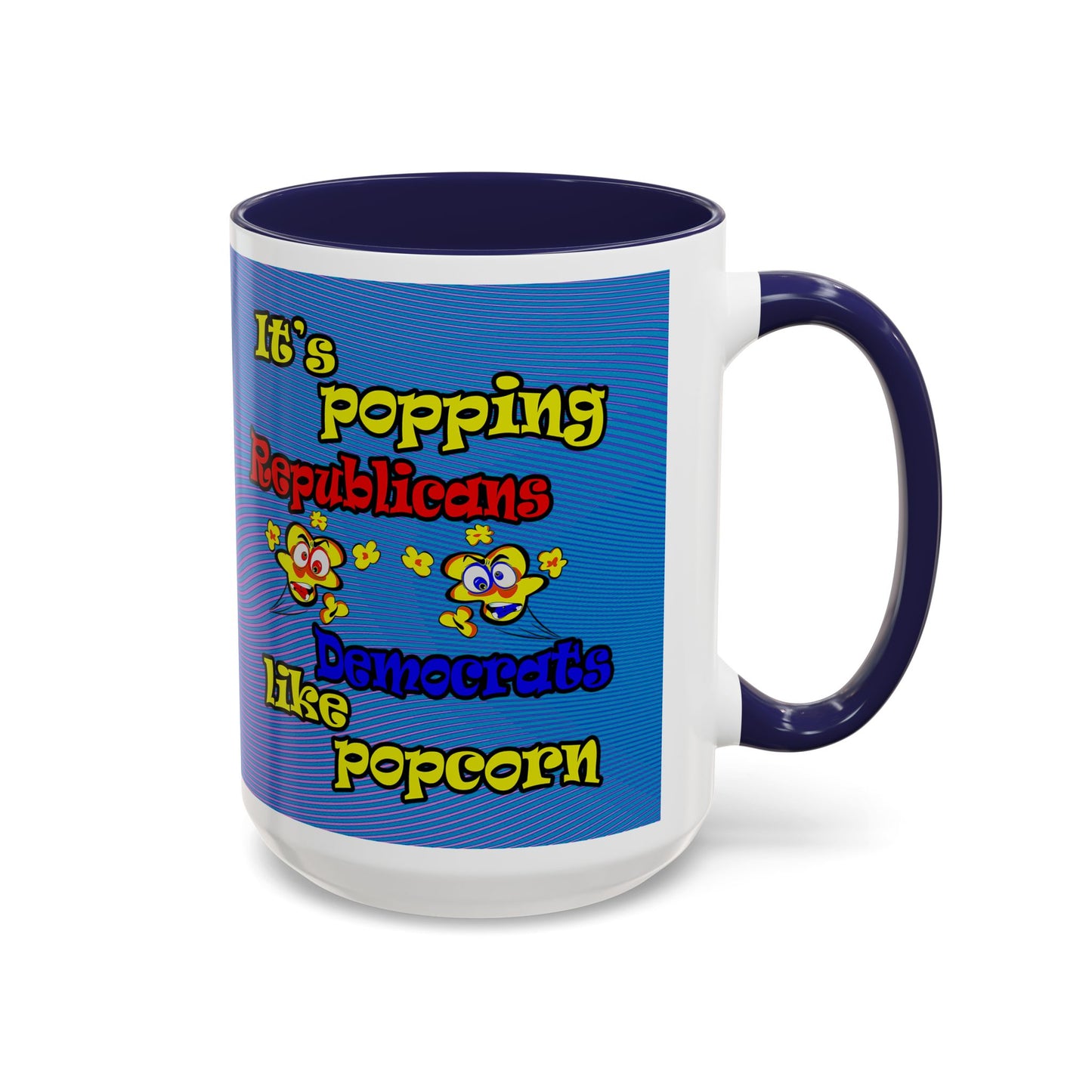 popping like popcorn - Accent Mug (light blue-purple wave)