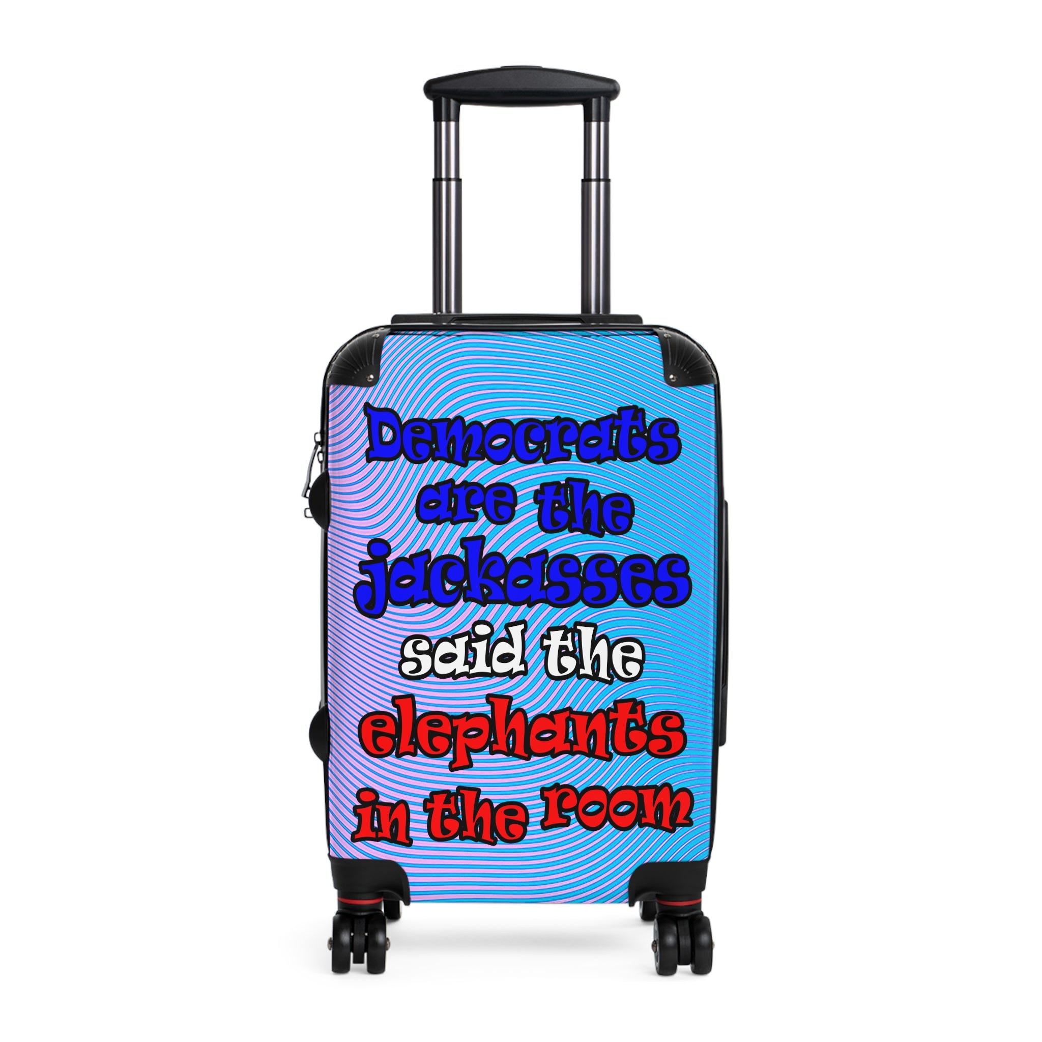 donkeys and elephants - Suitcase (light blue-purple wave)