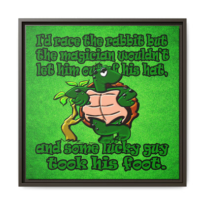 turtle race - framed canvas art (green turf)