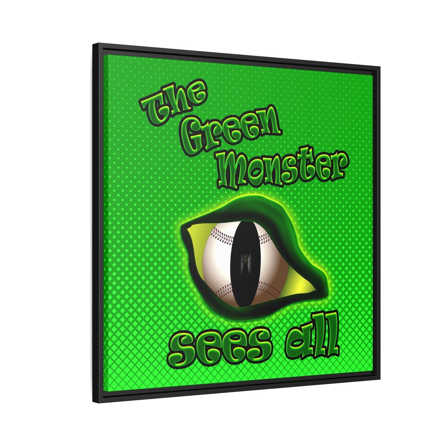 green monster - framed canvas art (logo green)