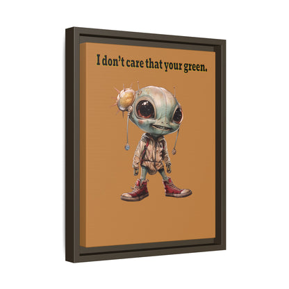 I don't care that your green - framed canvas art (light brown)