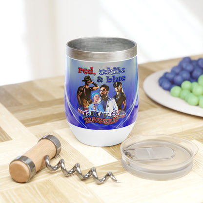 rw&b lives matter - Chill Wine Tumbler (blue-white wave)