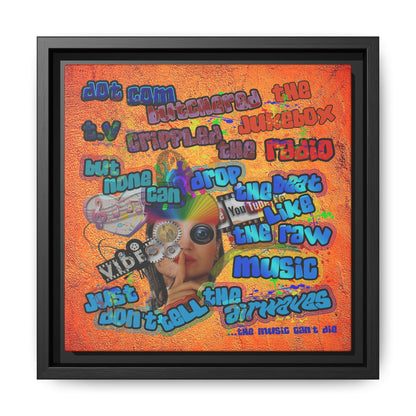 drop the beat - framed canvas art (burnt orange)