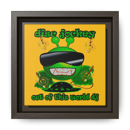 disc jockey - framed canvas art (yellow)