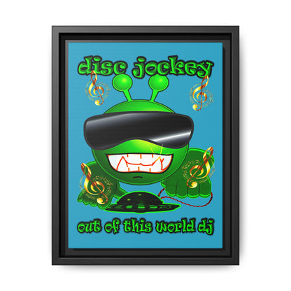 disc jockey - framed canvas art (turquoise)