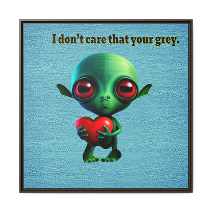 I don't care that your grey - framed canvas art (faded blue)