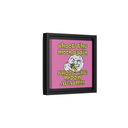 shoot the moon again - framed canvas art (light pink)