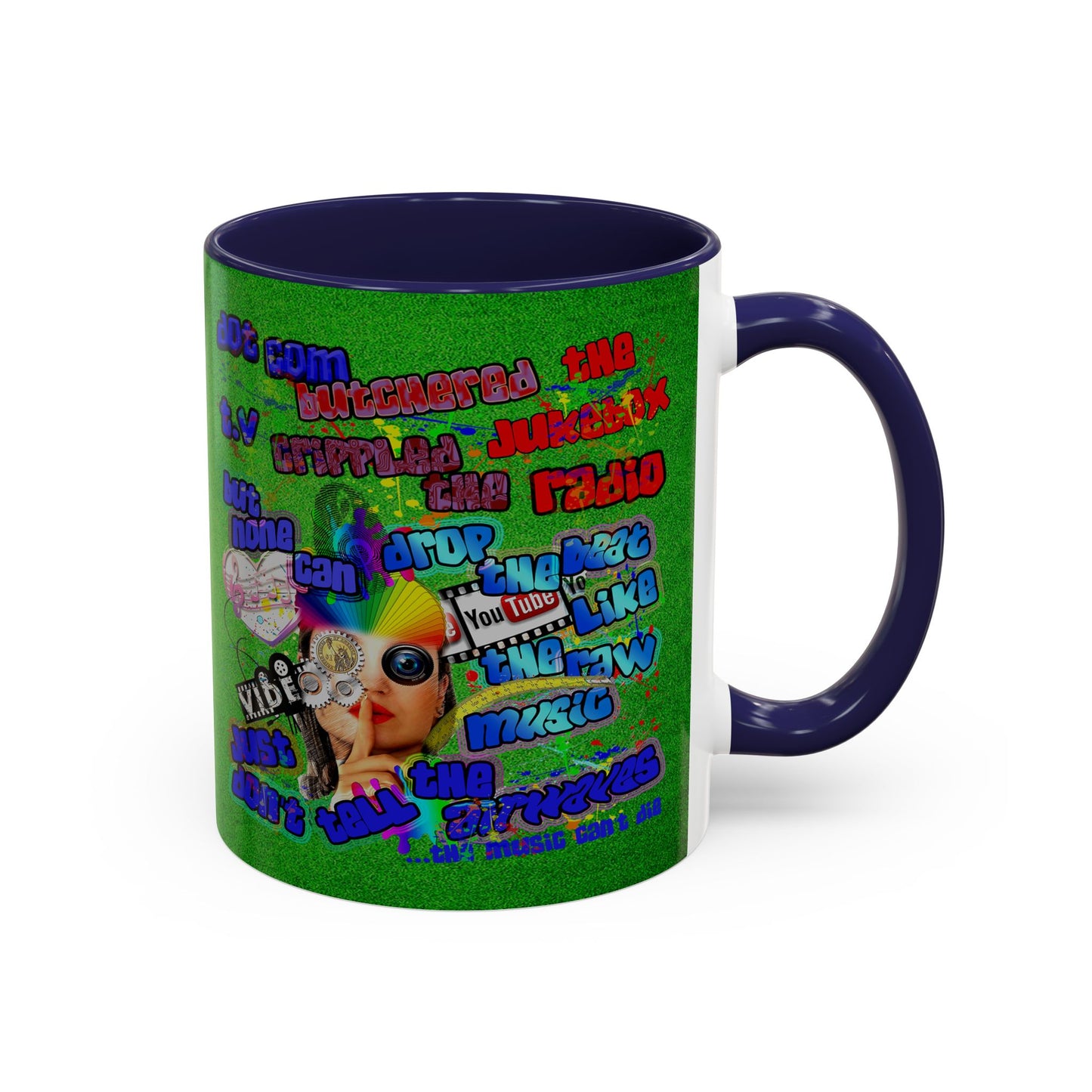 drop the beat - Accent Mug (green turf)