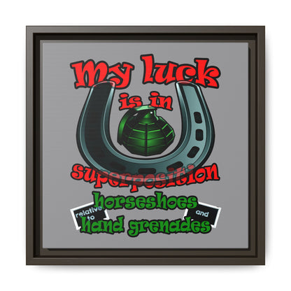 my luck - framed canvas art (grey)
