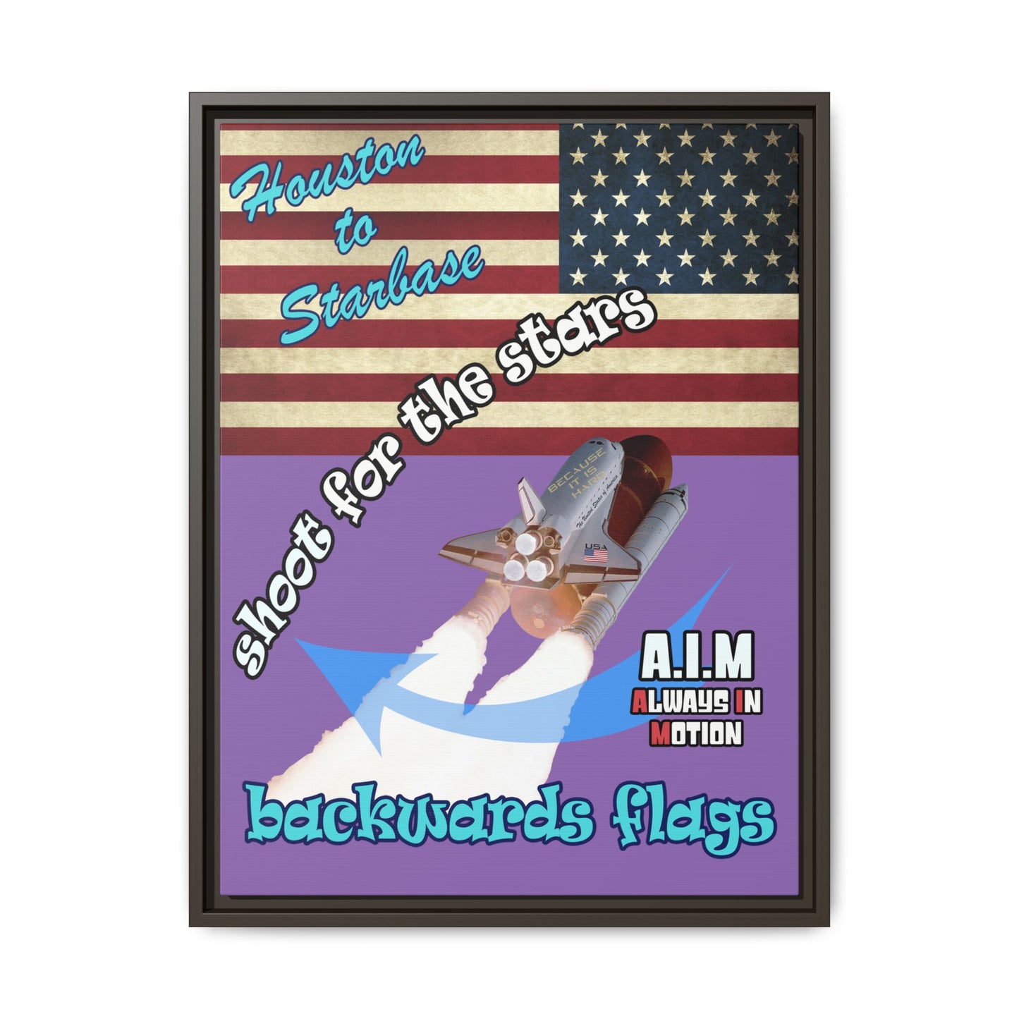 shoot for the stars - framed canvas art (light purple)