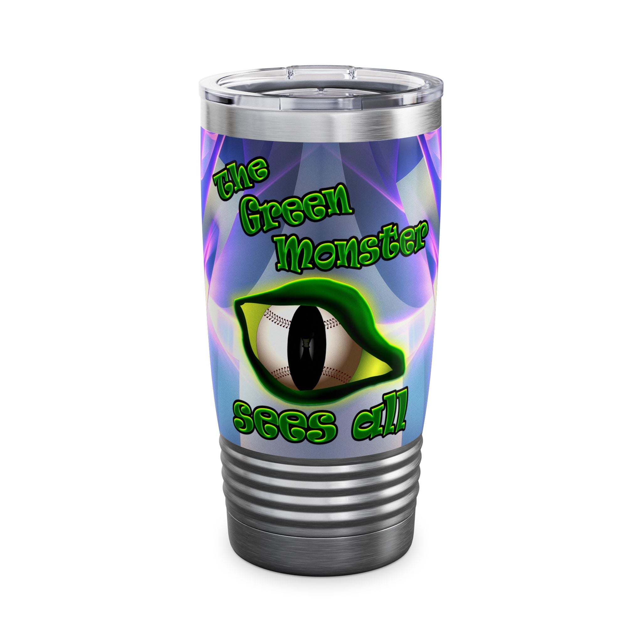 green monster - Ringneck Tumbler, 20oz (grey-pink wave)