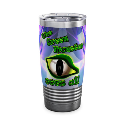 green monster - Ringneck Tumbler, 20oz (grey-pink wave)