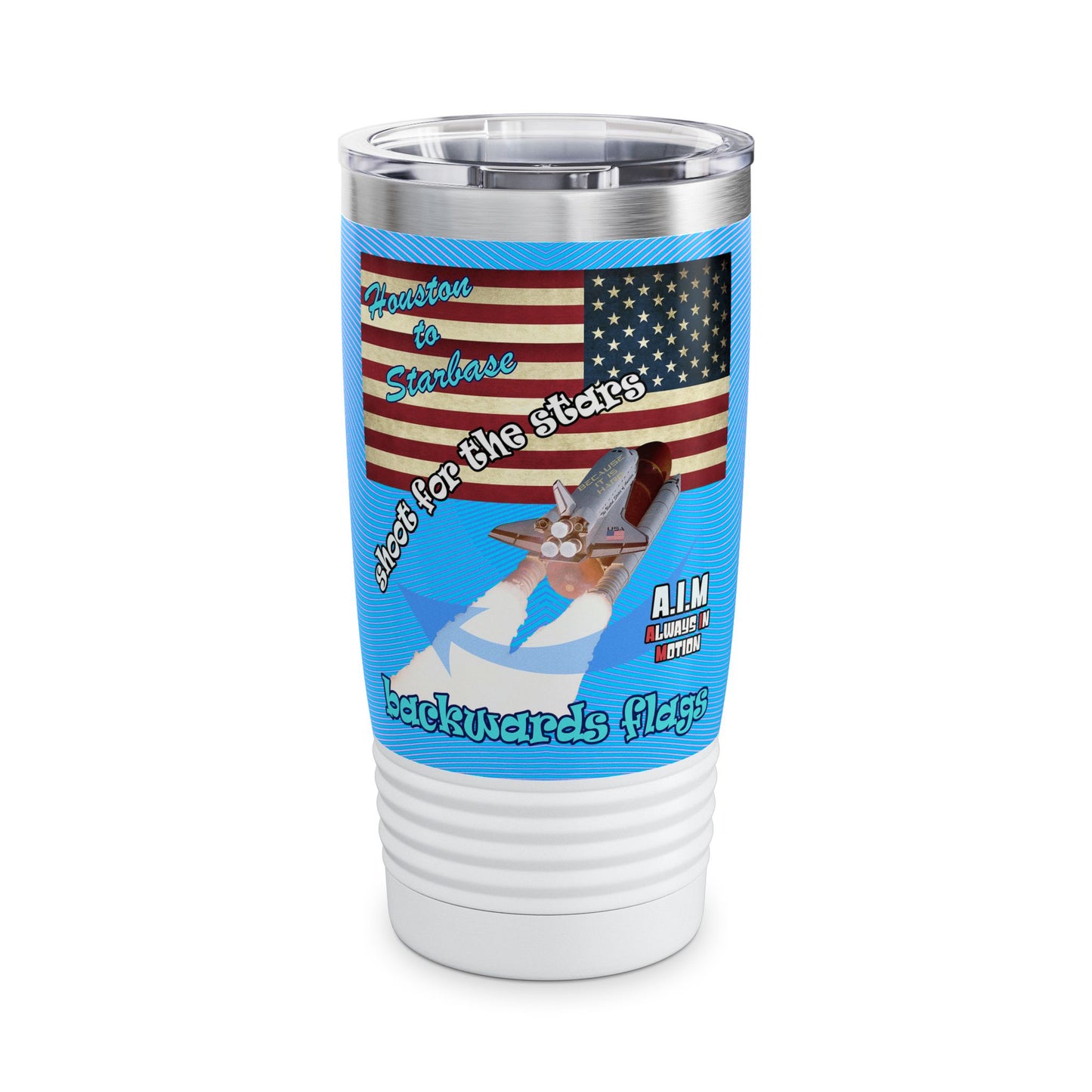 shoot for the stars - Ringneck Tumbler, 20oz (light blue-purple wave)