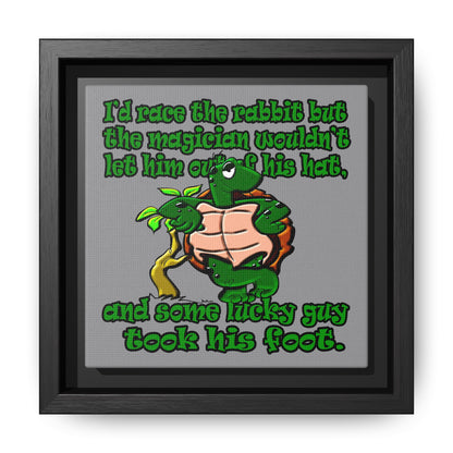 turtle race - framed canvas art (grey)