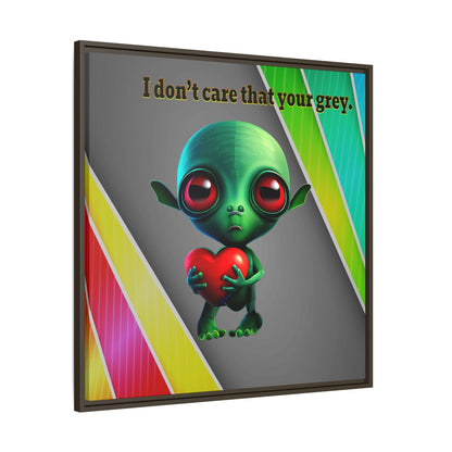 I don't care that your grey - framed canvas art (rainbow split)