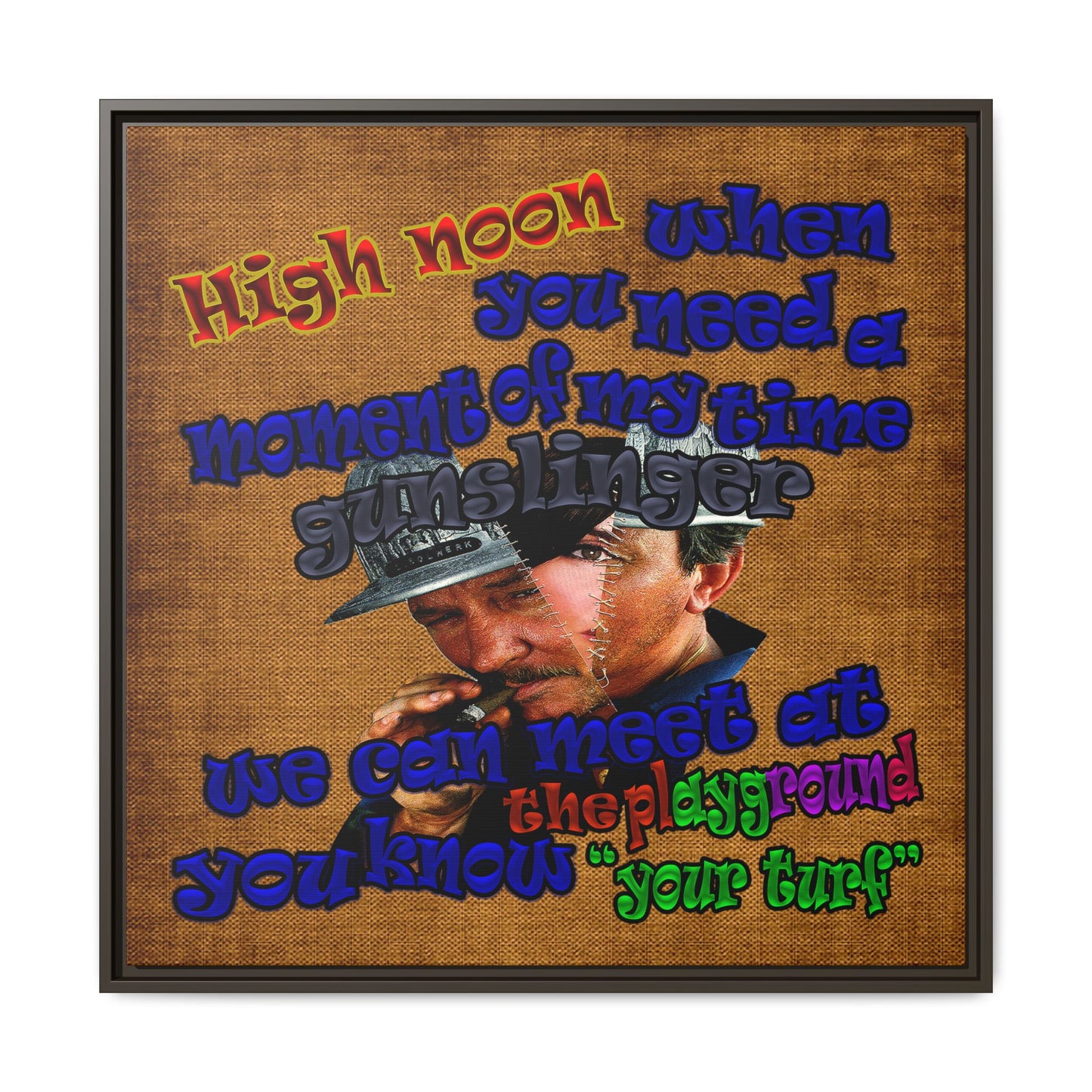 high noon - framed canvas art (brown papyrus)