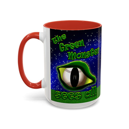 green monster - Accent Mug ('snoops' background)