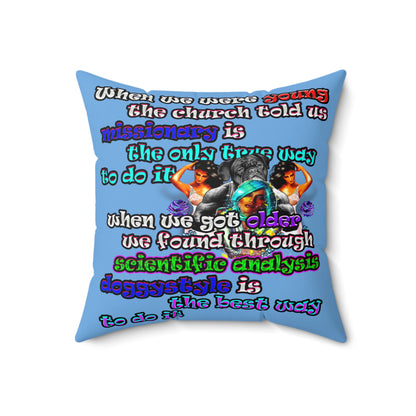 doggystyle - Spun Polyester Square Pillow - (light blue)