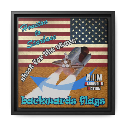 shoot for the stars - framed canvas art (brown papyrus)