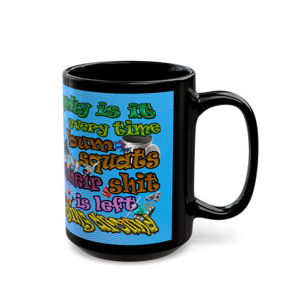 the bum's shit - Black Mug (light blue-purple wave)
