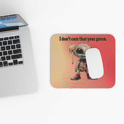 I don't care that your green - Mouse Pad (Rectangle) (yellow-orange wave)