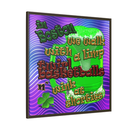 celtics logo - framed canvas art (purple wave)