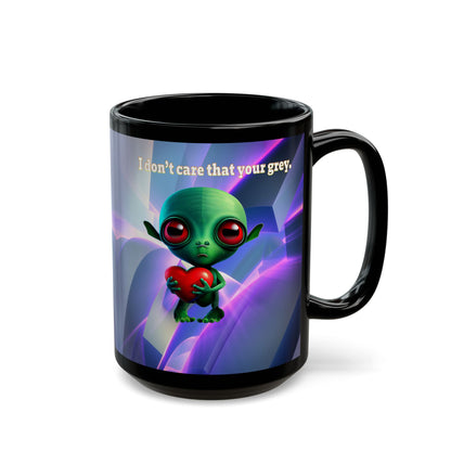 I don't care that your grey - Black Mug (grey-pink wave)