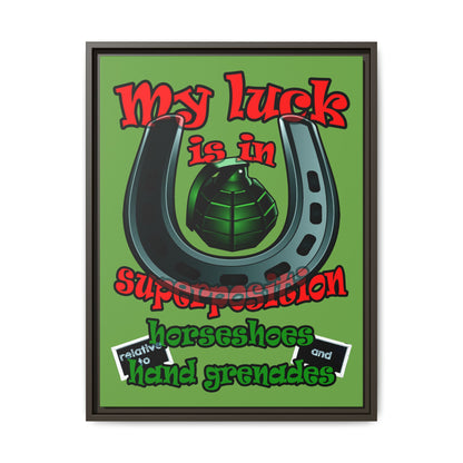 my luck - framed canvas art (green)