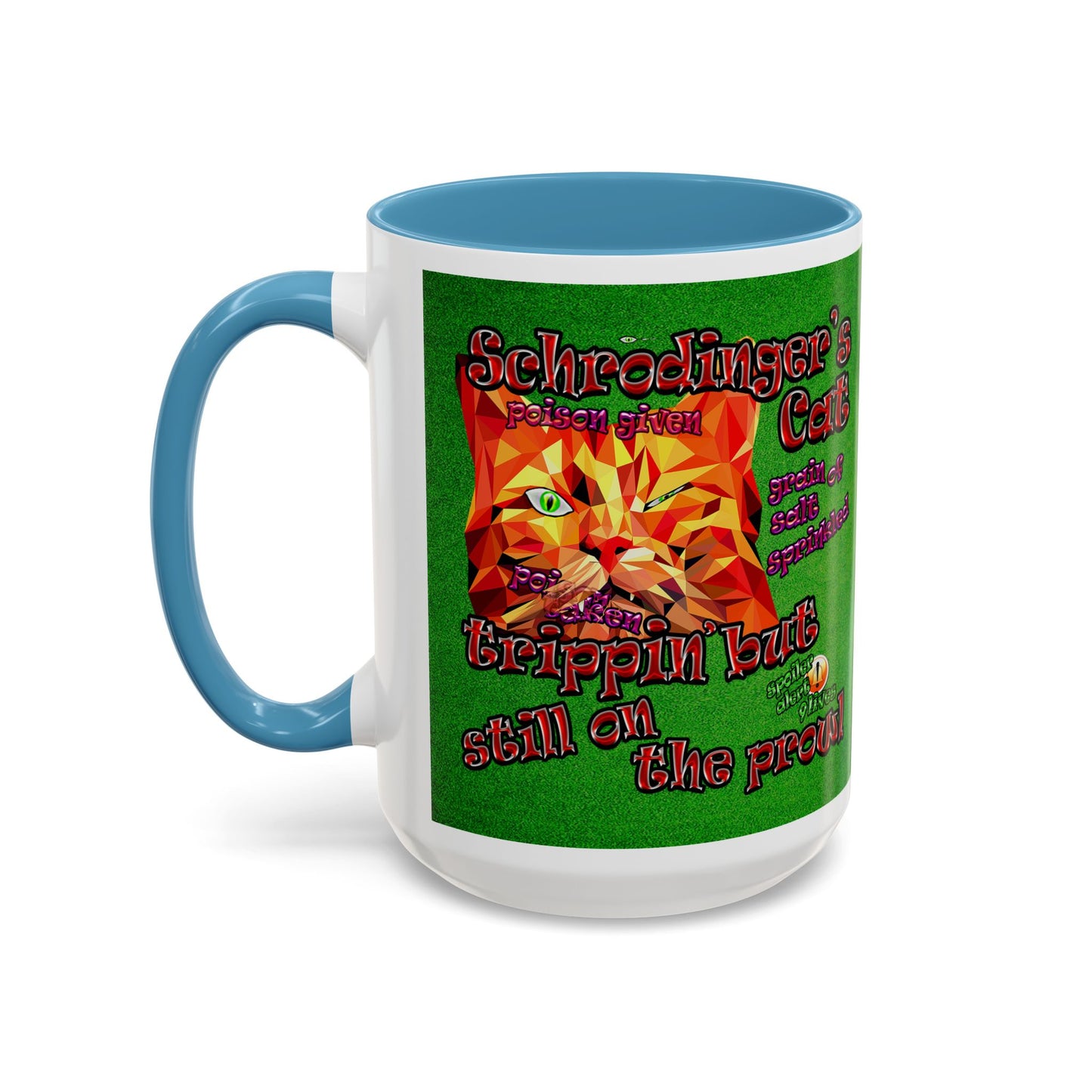 schrodinger's cat - Accent Mug (green turf)