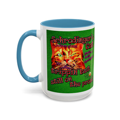 schrodinger's cat - Accent Mug (green turf)