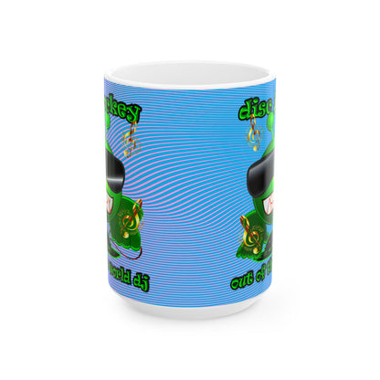 disc jockey - White Mug (light blue-purple wave)