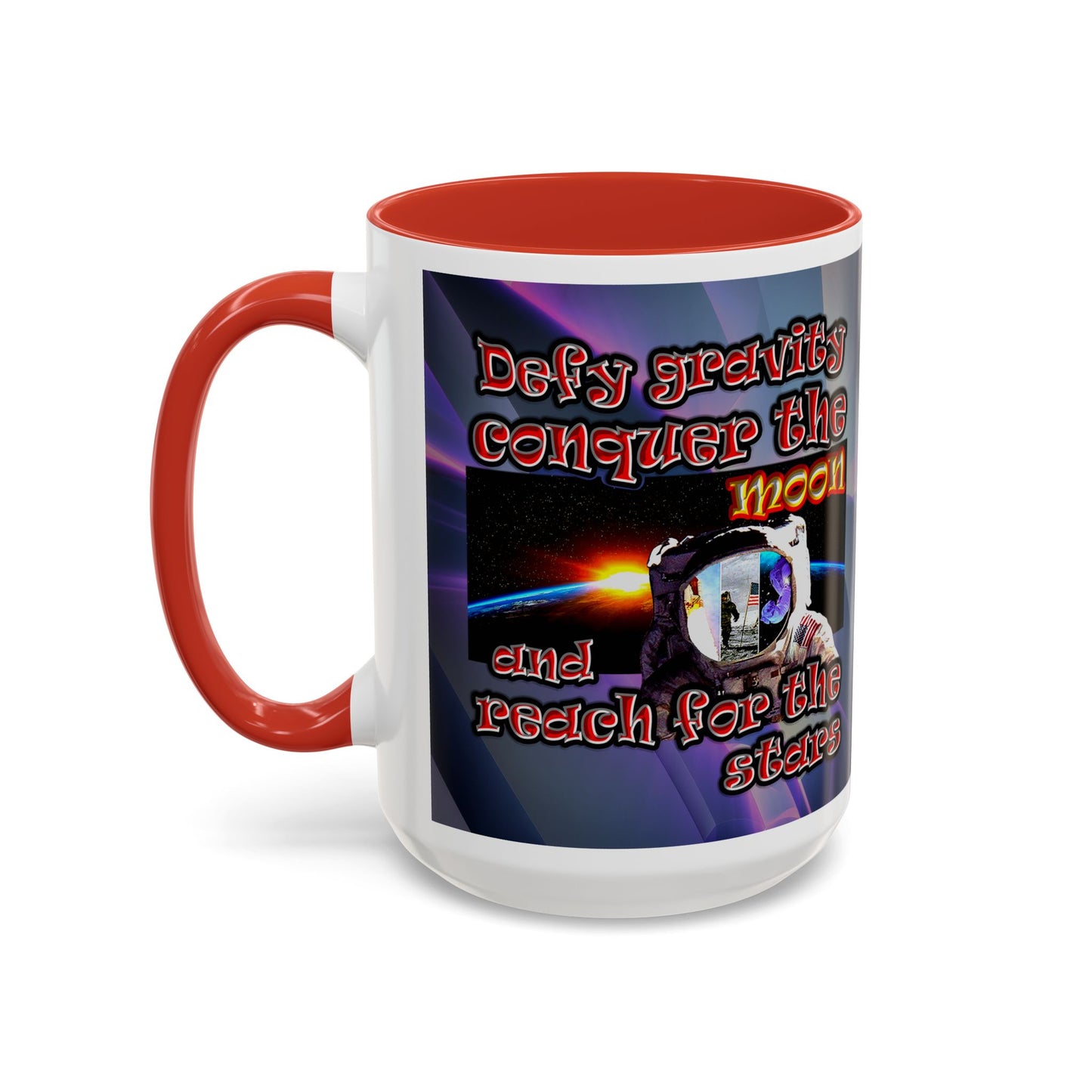 defy conquer reach - Accent Mug (grey-pink wave)