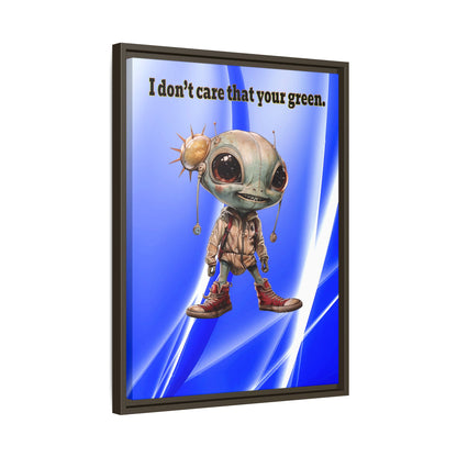 I don't care that your green - framed canvas art (blue-white wave)