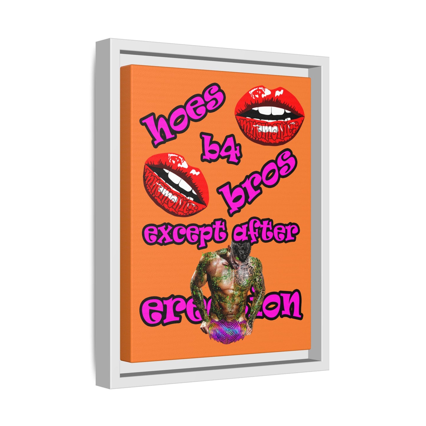 hoes b4 bros - framed canvas art (crusta)