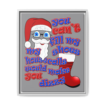 santa's shoes - framed canvas art (grey)
