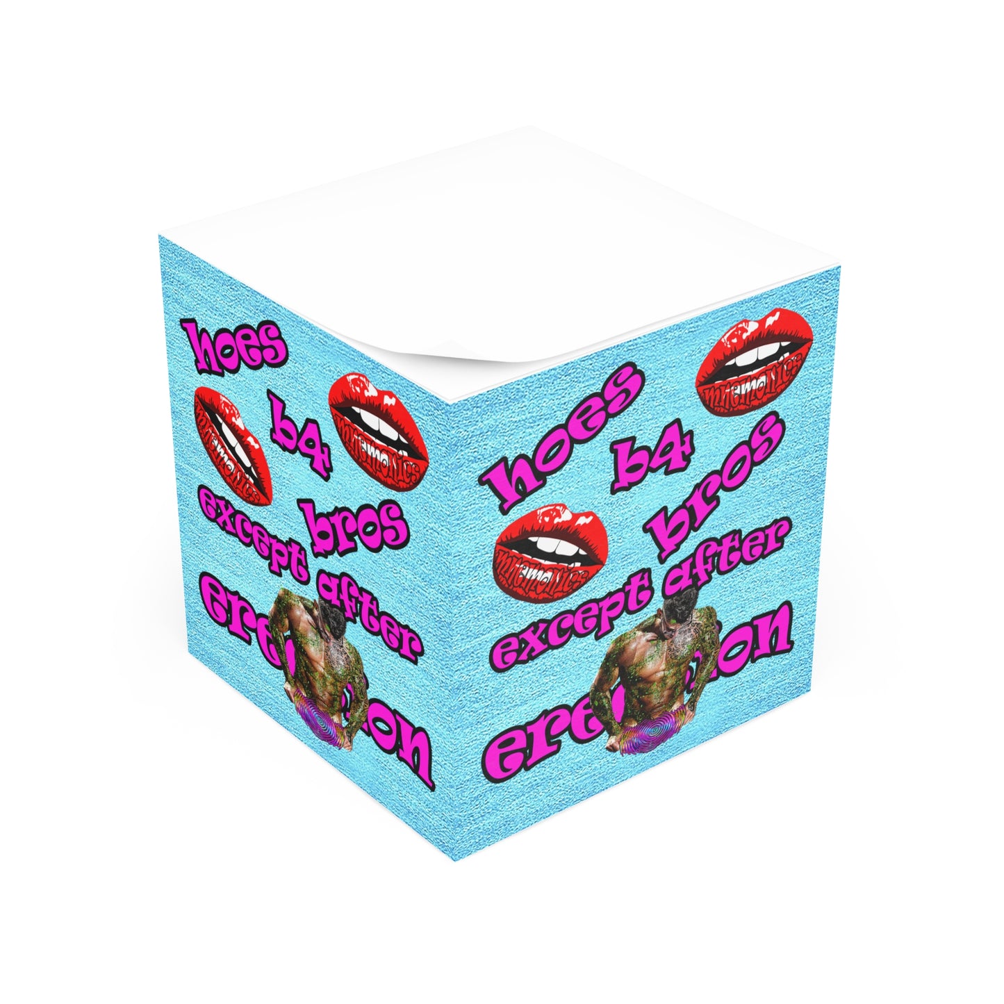 hoes b4 bros - note cube (faded blue)