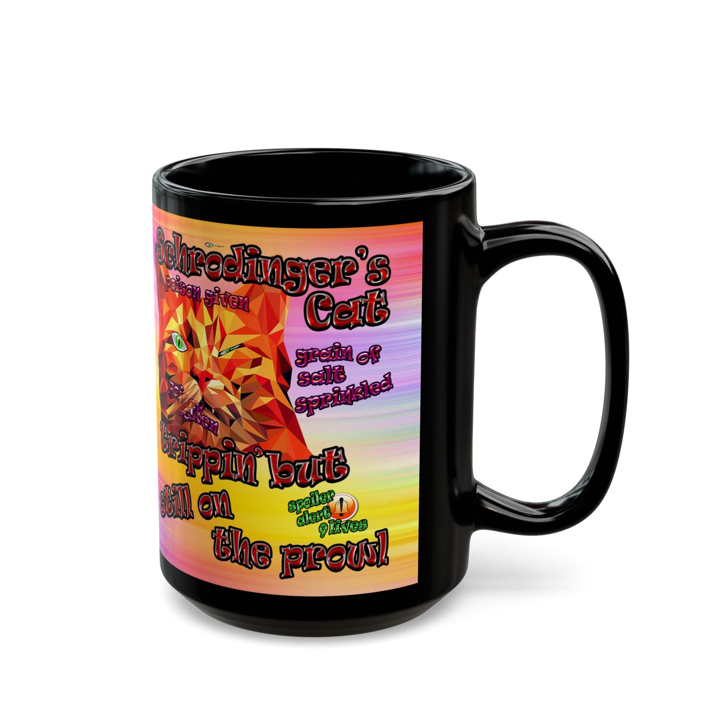 schrodinger's cat - Black Mug (color blur)