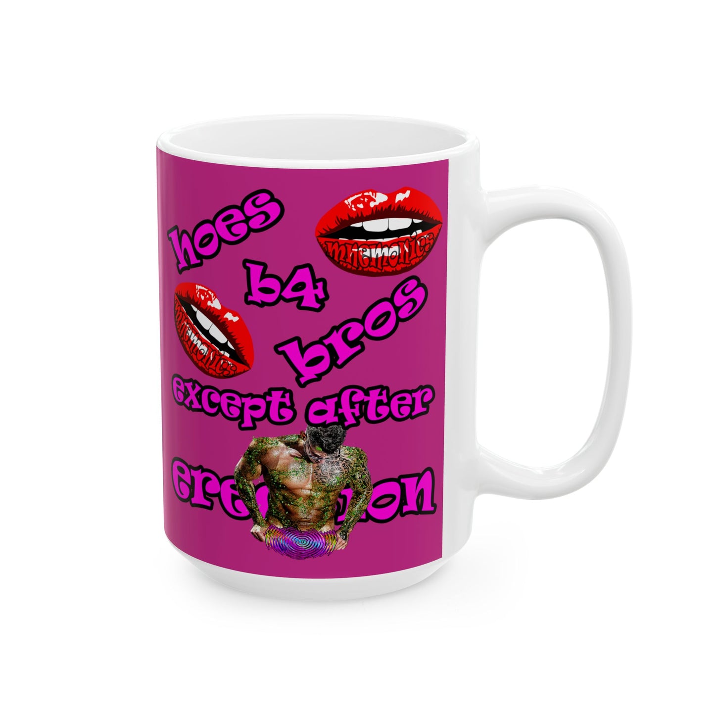 hoes b4 bros - White Mug (pink)
