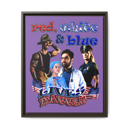 rw&b lives matter - framed canvas art (light purple)