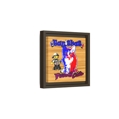 tag that - framed canvas art (butterscotch wood finish)