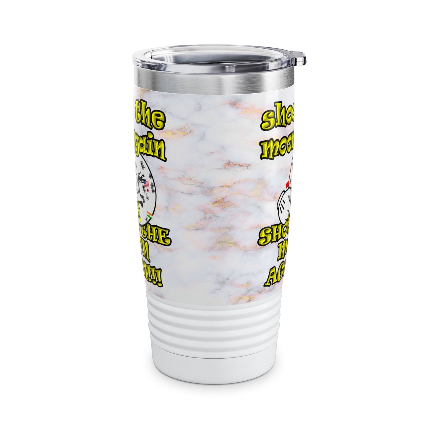 shoot the moon again - Ringneck Tumbler, 20oz (white marble)