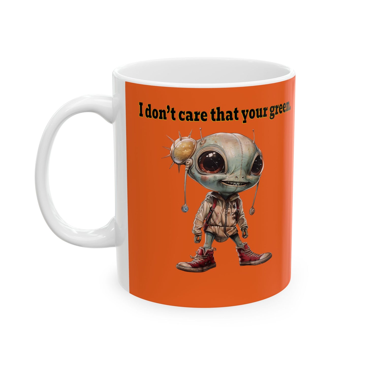 I don't care that your grey - White Mug (orange)