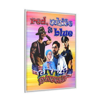 rw&b lives matter - framed canvas art (color blur)